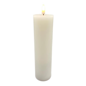 2" x 7" Ivory Wax LED Pillar Candle with Timer 1