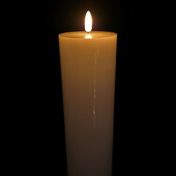 3" x 12" Ivory Wax LED Pillar Candle with Timer 2