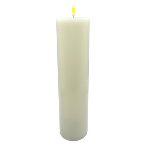 3" x 12" Ivory Wax LED Pillar Candle with Timer 1