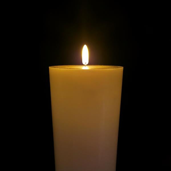 3.5" x 12" Ivory Wax LED Pillar Candle with Timer 2