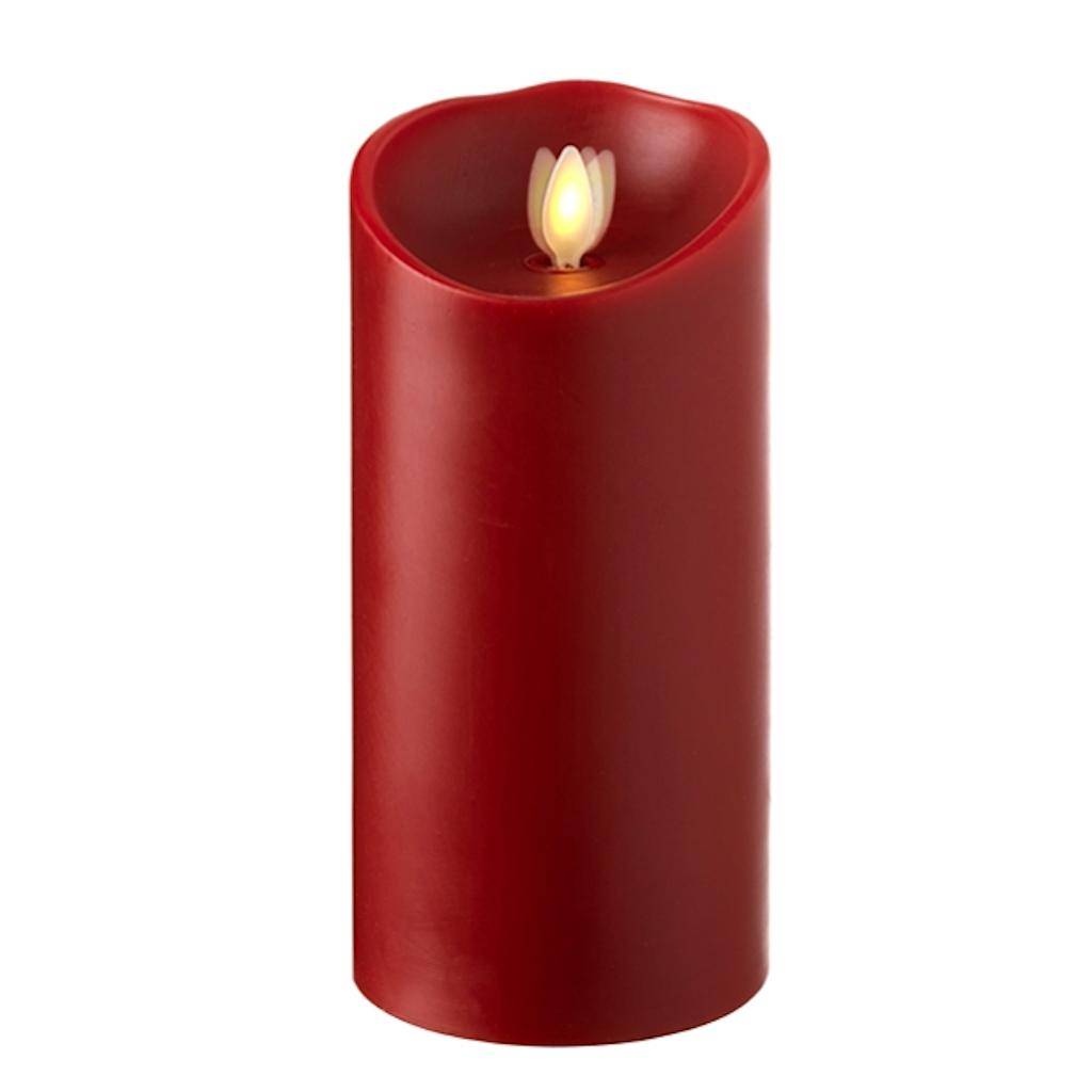 7" Red Cinnamon Scent LED Wax Battery Operated Pillar Candle with Timer 1