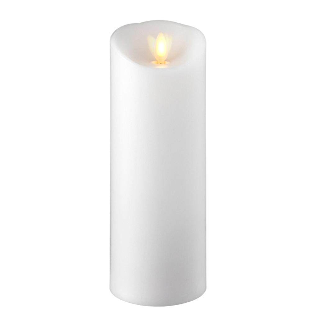 8" White LED Wax Battery Operated Pillar Candle with Timer 1