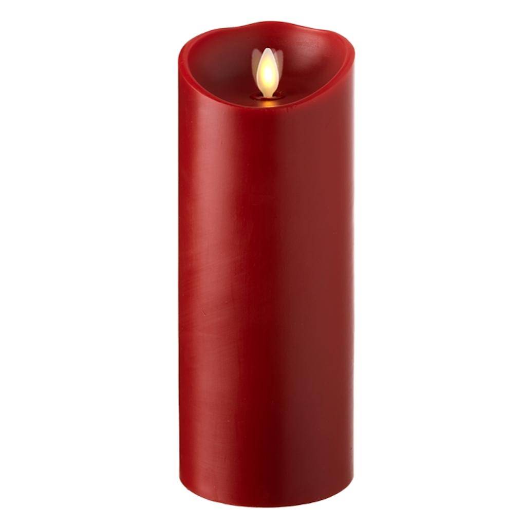 9" Red Cinnamon Scent Wax LED Pillar Candle with Timer 1