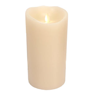 7.5" Ivory Wax Push Flame LED Pillar Candle with Timer 1