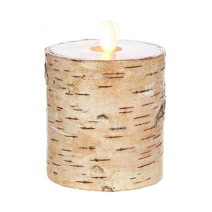 3.25" x 4" Birch Moving Flame Pillar Candle 1