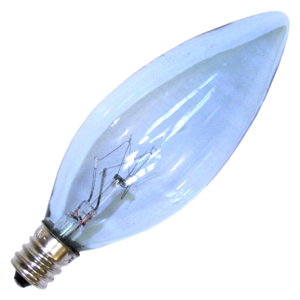 25 watt 120 volt B10 Candelabra Screw Base Clear 1