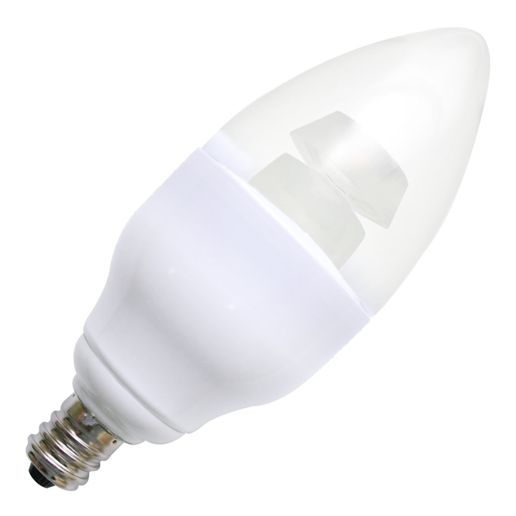 5 watt 120 volt C11 Candelabra Screw Base 3000K Natural White Clear LED 1