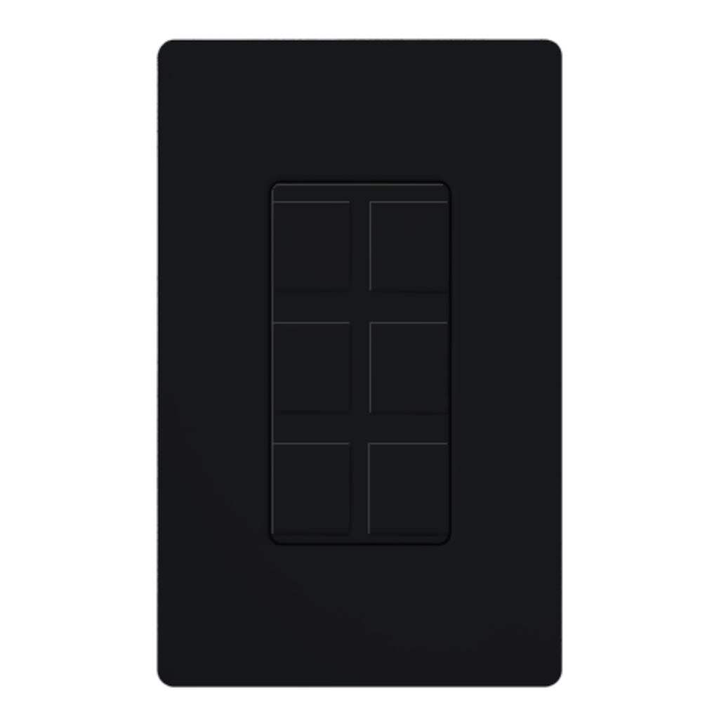 6-Port Black Gloss Wallplate 1