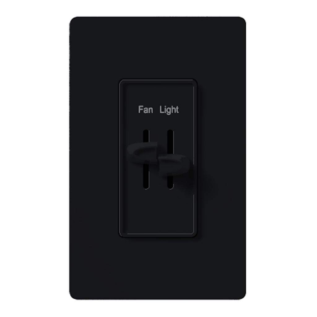 120 volt 2.5 amp Black Slider 3-Speed Fan and Light Control 1