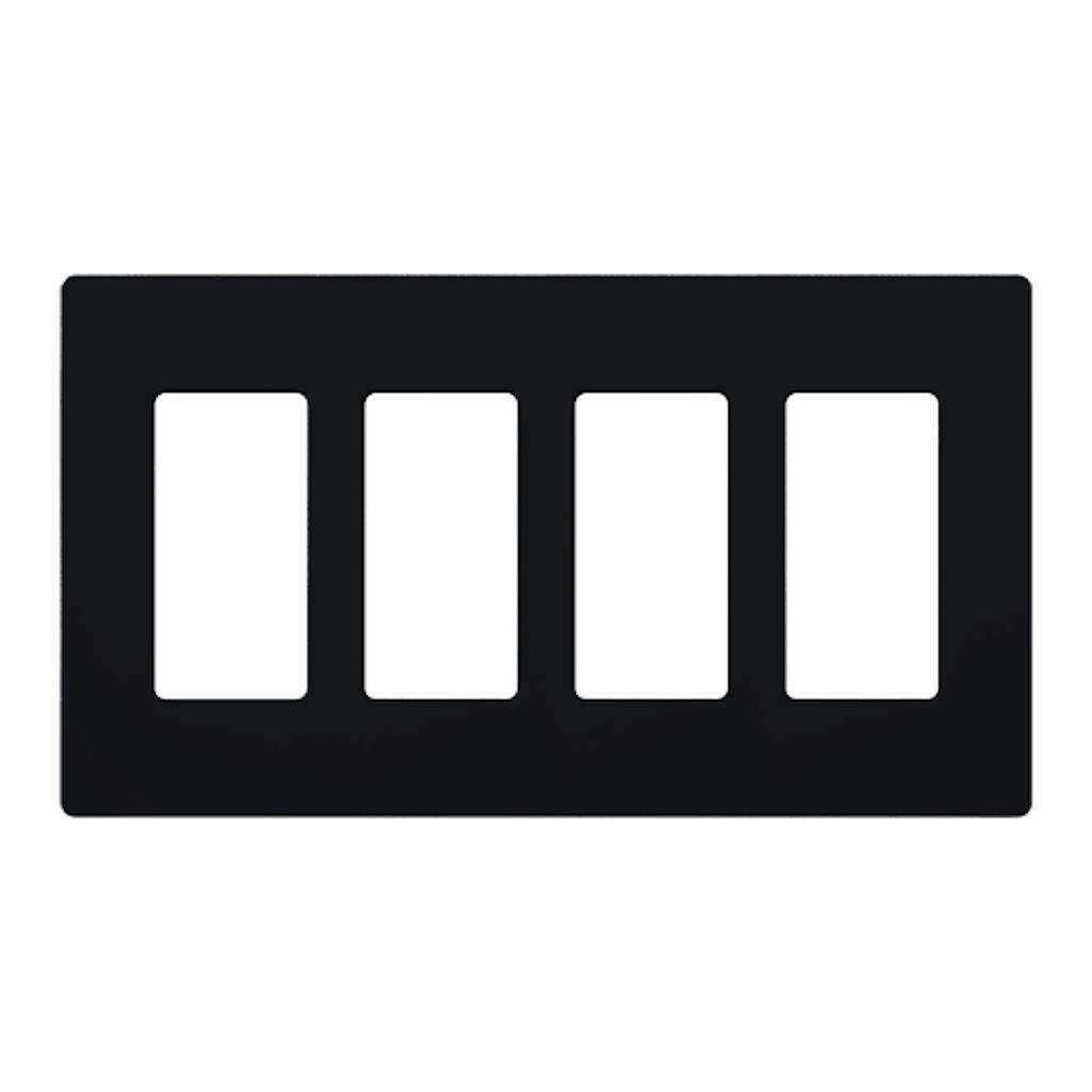 4-Gang Black Gloss Wallplate 1