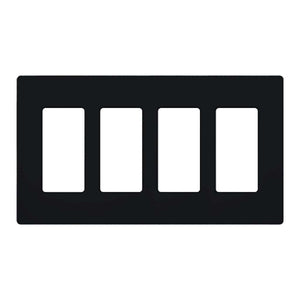 4-Gang Black Gloss Wallplate 1