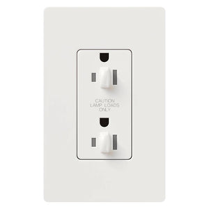 White 15 amp 120 volt Tamper Resistant Dual Dimming Receptacle Outlet 1