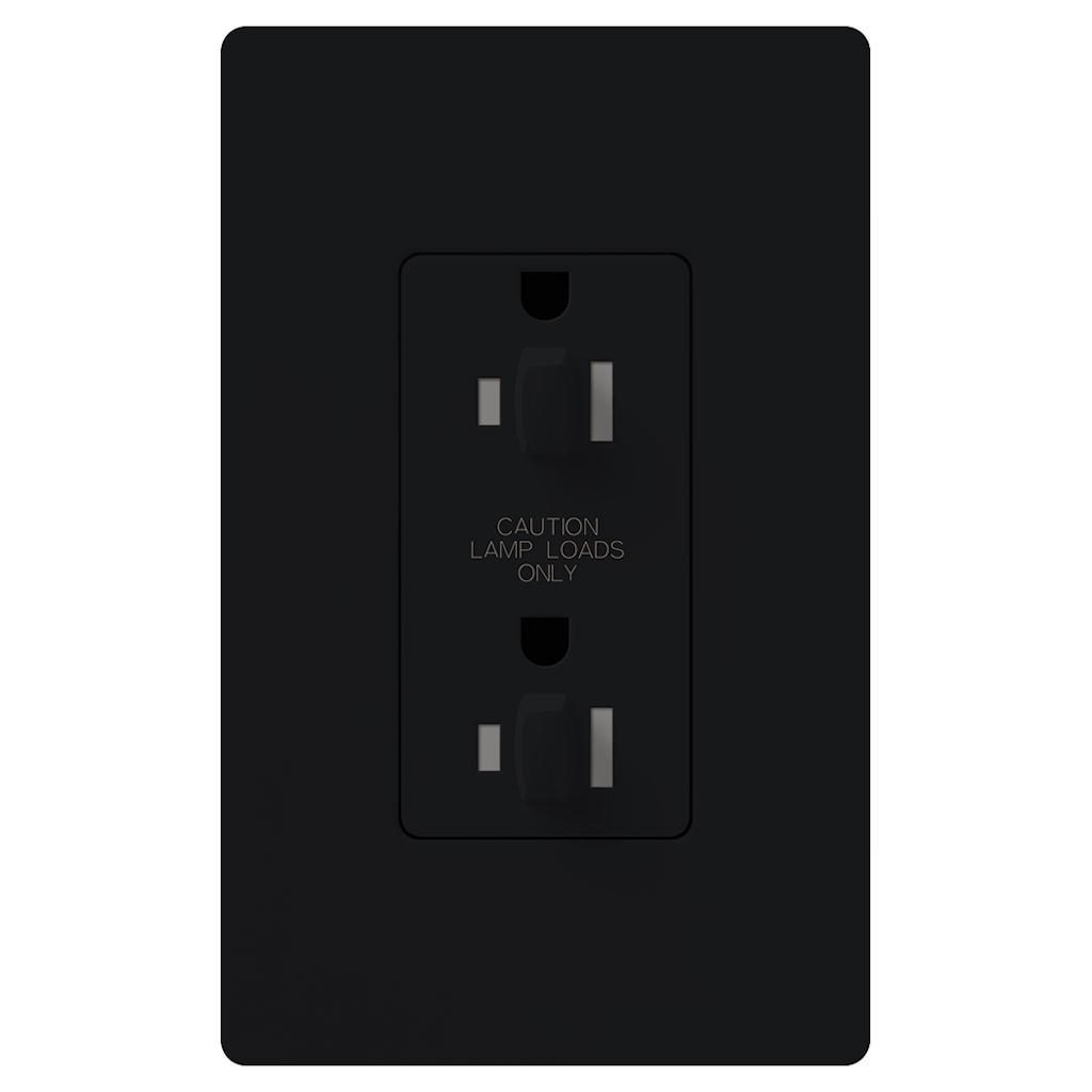 Midnight 15 amp 120 volt Tamper Resistant Dual Dimming Receptacle Outlet 1