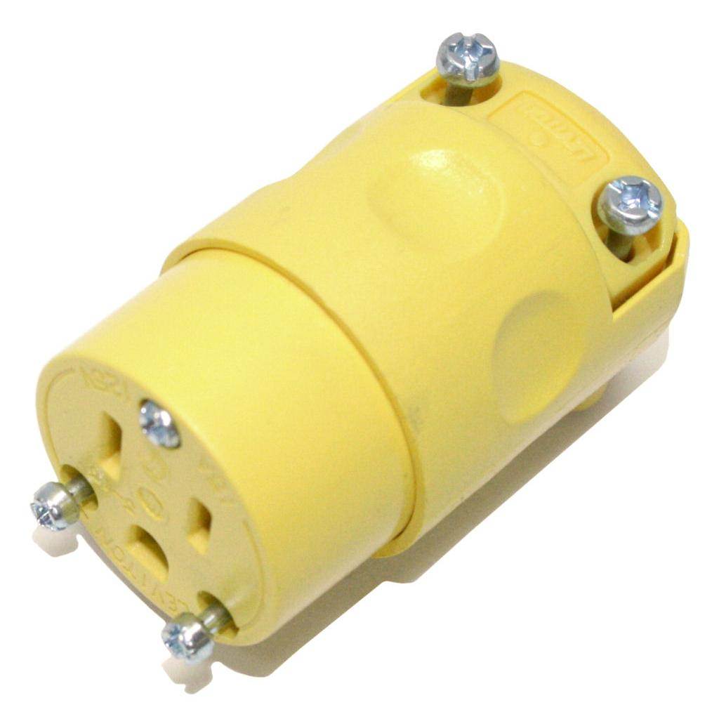 125 volt Yellow Grounding Connector Outlet / Socket Adapter 1