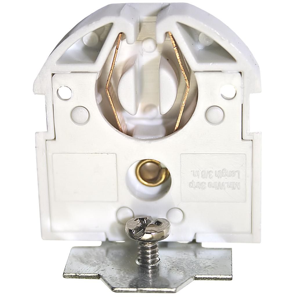 #726 Bi-Pin Fluorescent Lamp Holder Socket with Bracket & Screw Non-Shunted 1