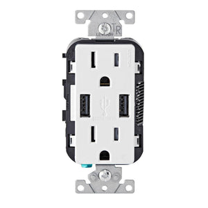 15 Amp 125 volt White Wall Outlet 1