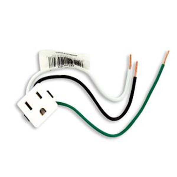 White 3-prong Snap-in Receptacle 1