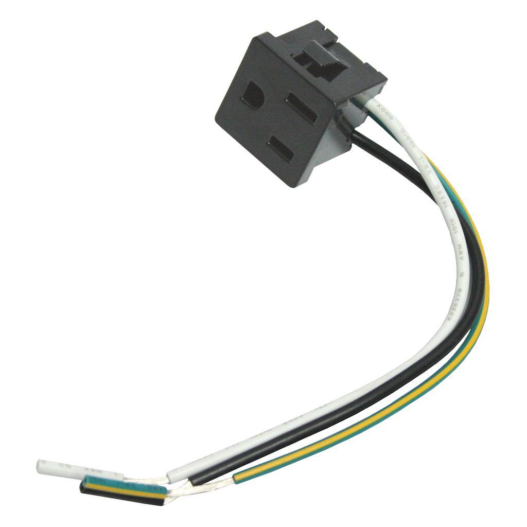 Black 3-prong Snap-in Receptacle 1