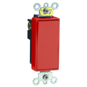 Red 20 amp 120/277 volt Rocker Single Pole Switch 1