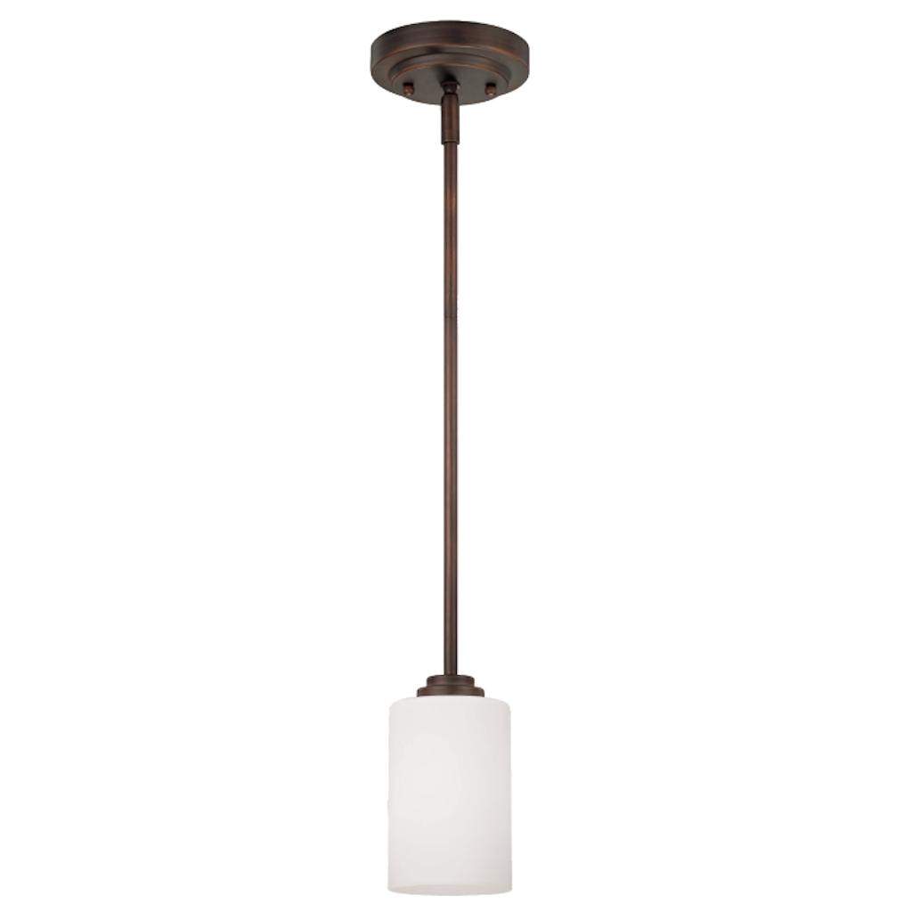 100 watt 120 volt 60" Wire Medium Screw Base Rubbed Bronze One Light Mini-Pendant 1