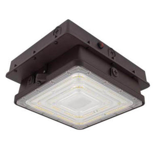 40 watt 120/277 volt CCT Selectable Bronze Battery Backup Dimmable LED Canopy 1