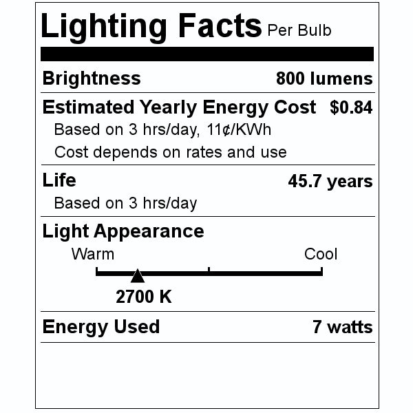 7 watt 120/277 volt PL 2-Pin Base 2700K Warm White LED Light Bulb 2