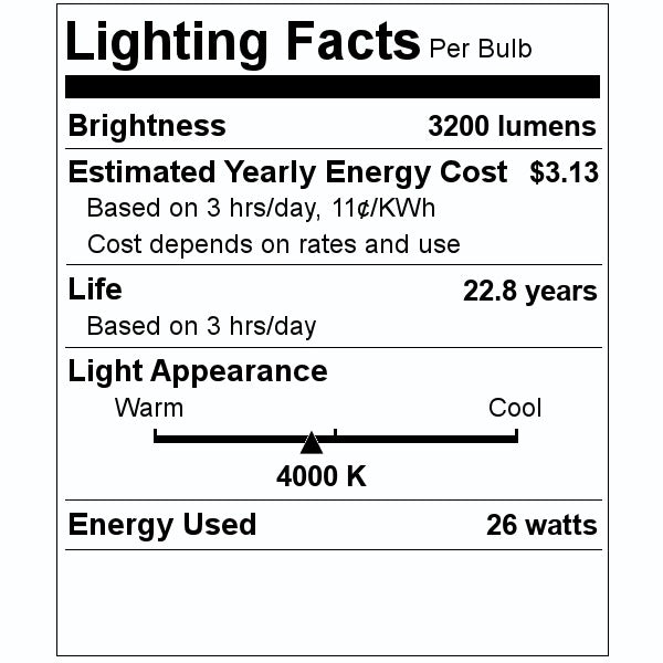 26 watt 120 volt A23 Medium Screw Base 4000K Cool White Dimmable LED 2