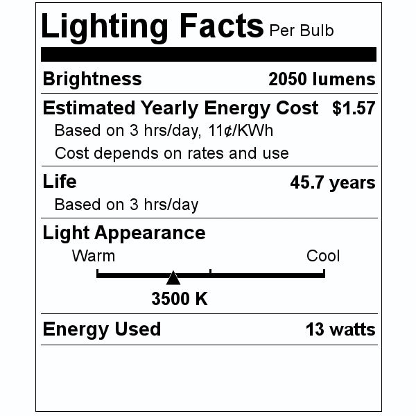 13  watt 120/277 volt PLL 4-Pin Base 3500K Neutral White Non-Dimmable LED 2