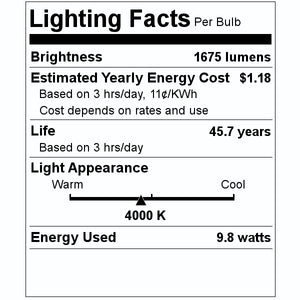 9.8 watt 120/277 volt 48" T8 Medium Bi-Pin Base 4000K Cool White Non-Dimmable LED 2