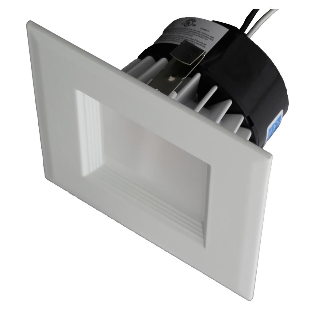 4" 11 watt 120 volt 3000K Dimmable LED Square Downlight 1