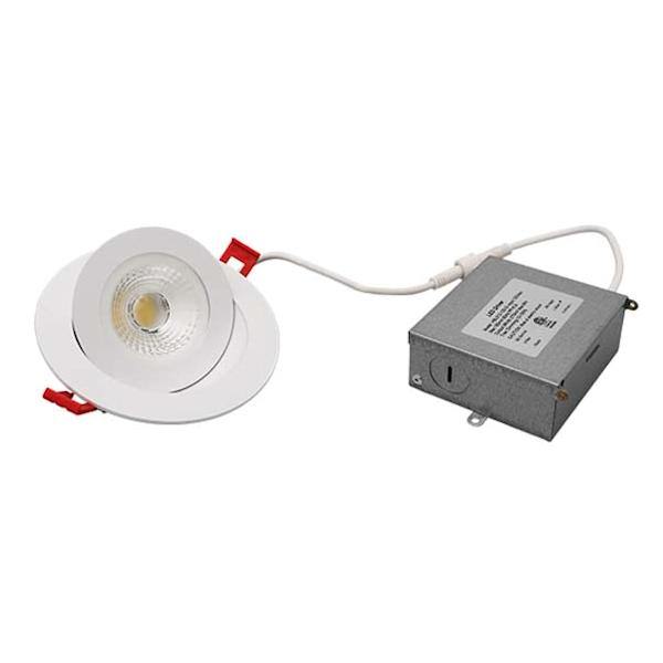4" 9  watt 120 volt CCT Selectable Recessed Floating Gimbal LED Downlight 1