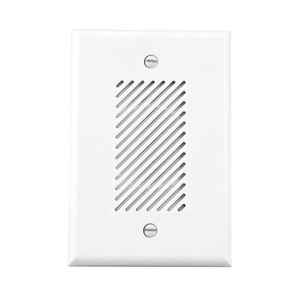 4" Nicor Matte White Electronic Door Chime With Nickel Button 1