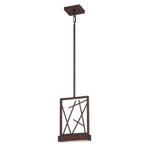 1 Light Patina Bronze Frosted Glass Shade LED Mini Pendant Light Fixture 1