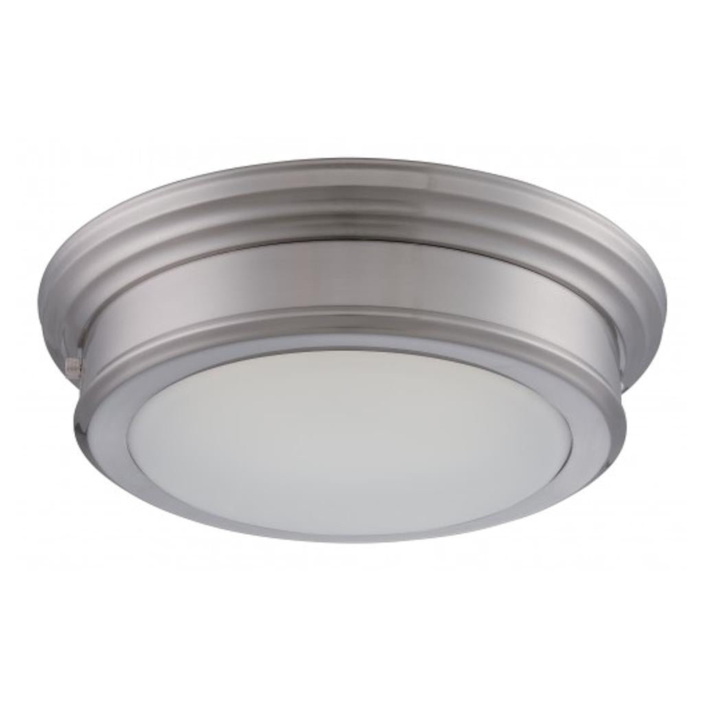 20 watt 120 volt 14" Brushed Nickel Frosted Glass Shade LED Ceiling Light Fixture 1