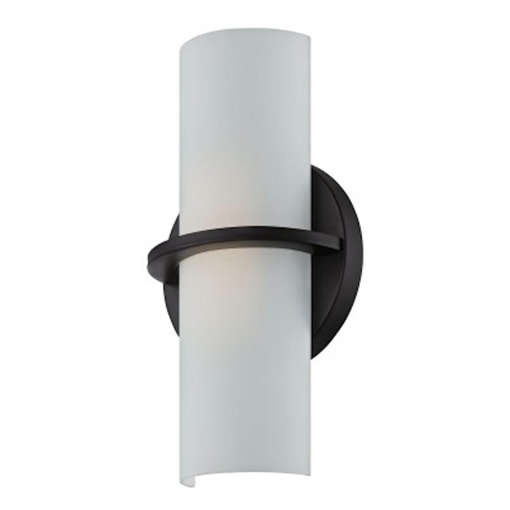 1 Light LED Aged Bronze Etched Opal Glass Shade Wall Sconce Light Fixture 1