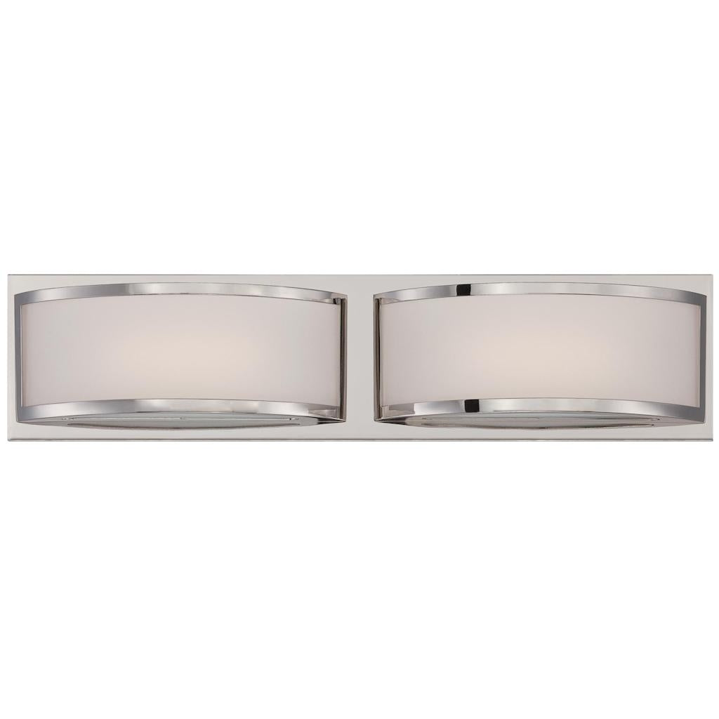 2 Light 9.6 watt 2700K Polished Nickel Dimmable LED Wall Light 1