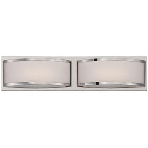 2 Light 9.6 watt 2700K Polished Nickel Dimmable LED Wall Light 1
