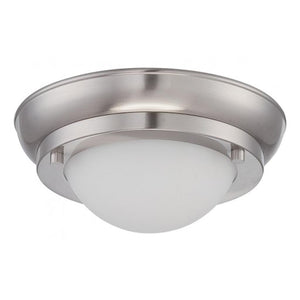 6.5" 7.8 watt 120 volt 2700K Warm White Brushed Nickel Satin White Glass Shade LED Ceiling Light Fixture 1