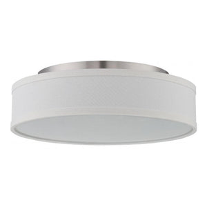 13" 18 watt 120 volt 3000K Natural White Brushed Nickel White Linen Shade LED Ceiling Light Fixture 1