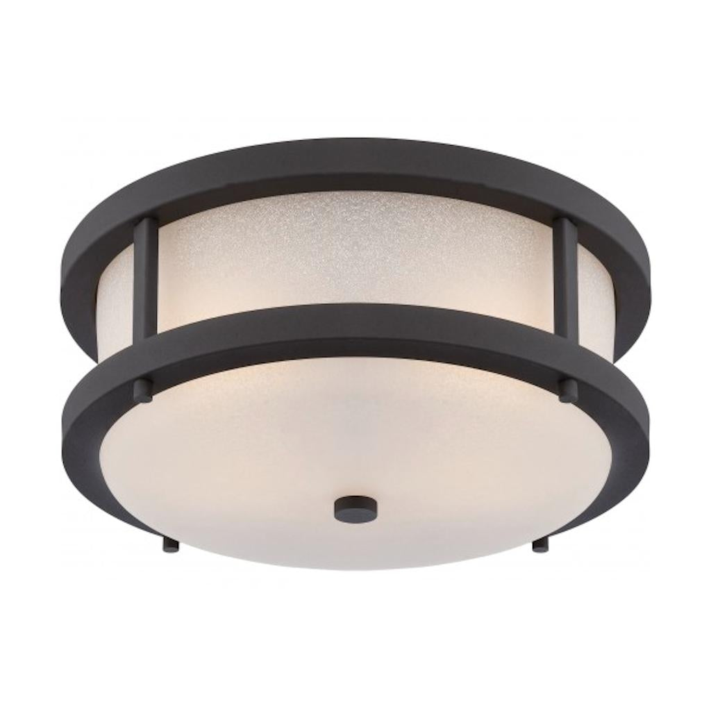 2 Light 19.6 watt 2700K Textured Black Ceiling Light Fixture 1