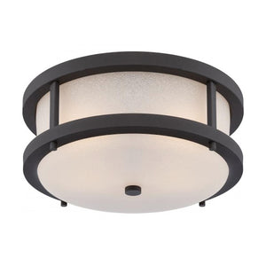 2 Light 19.6 watt 2700K Textured Black Ceiling Light Fixture 1
