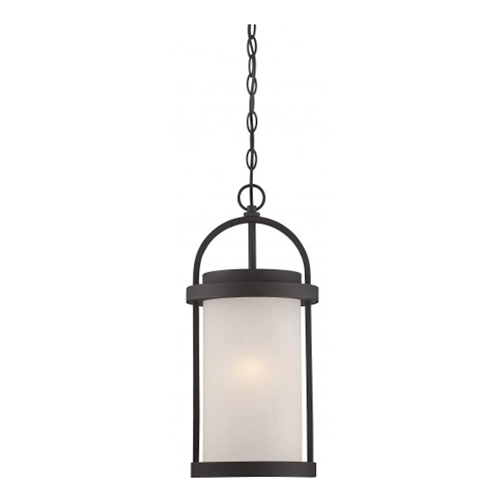 1 Light 9.8 watt 2700K Textured Black Hanging Light Fixture 1