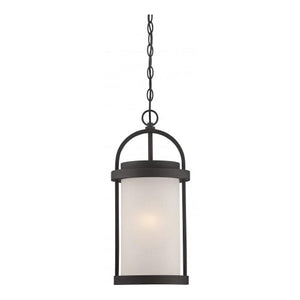1 Light 9.8 watt 2700K Textured Black Hanging Light Fixture 1