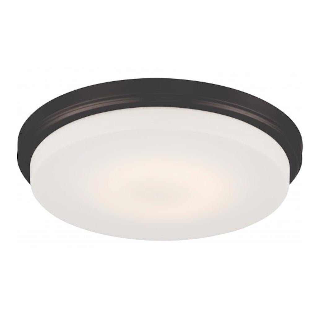 13" 18 watt 120 volt 3000K Natural White Mahogany Bronze Opal Frosted Glass Shade LED Ceiling Light Fixture 1