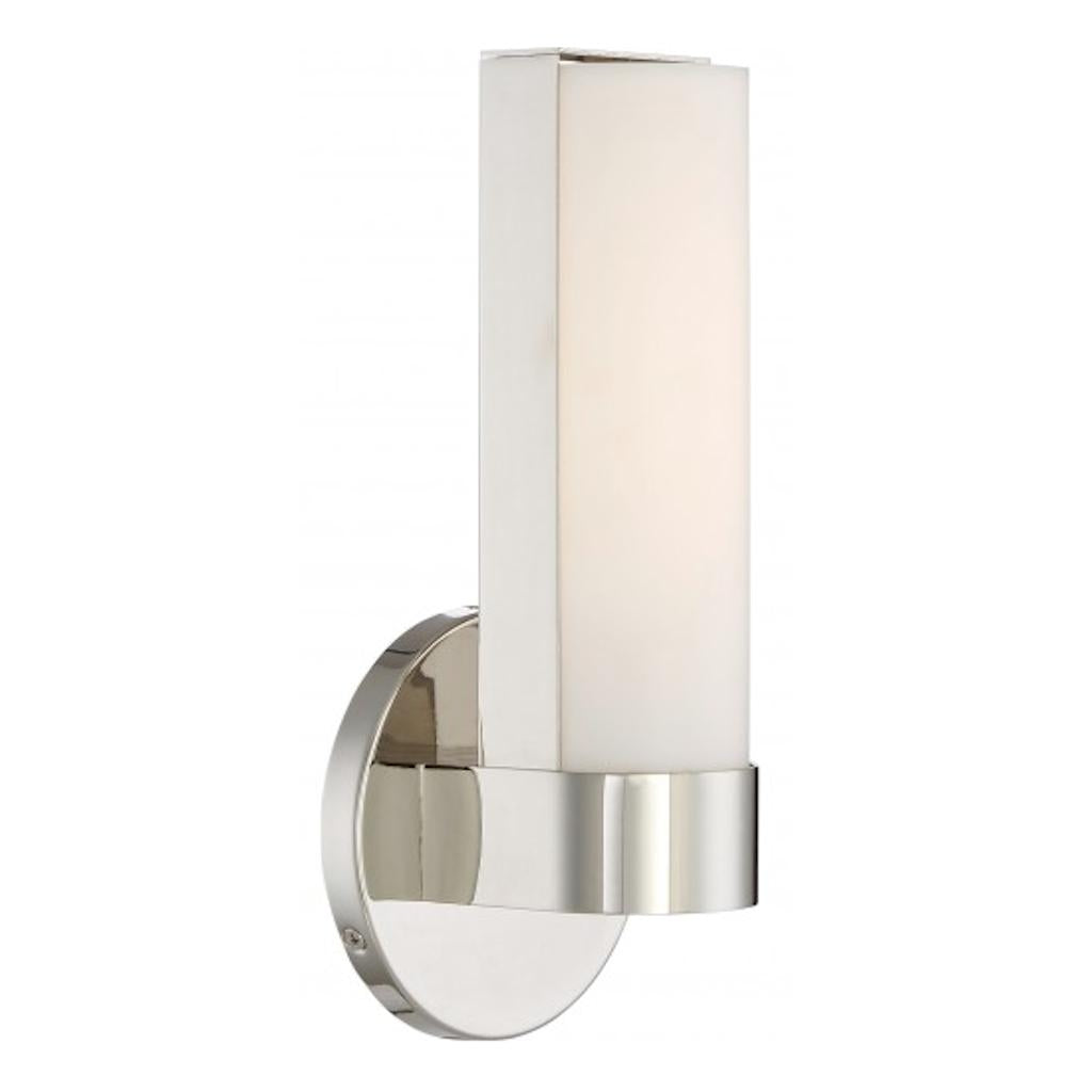 1 Module Polished Nickel White Acrylic Shade Wall Light Fixture 1