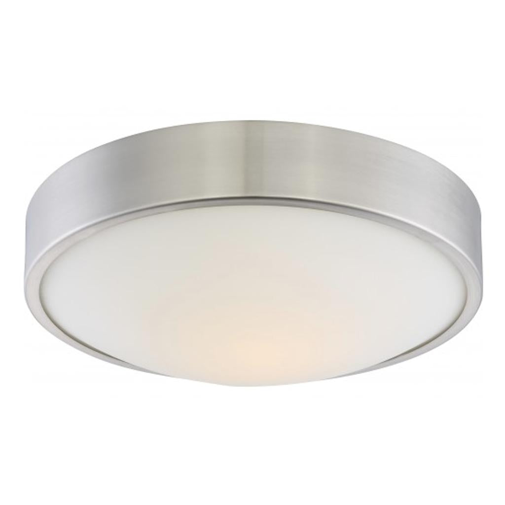 13" 16 watt 120 volt Brushed Nickel White Glass Shade LED Ceiling Light Fixture 1
