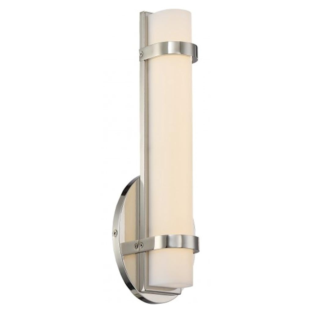 1 Module Polished Nickel Trim White Acrylic Lens Shade Single Wall Sconce Light Fixture 1