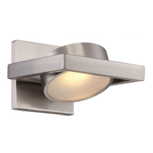 1 Light LED Brushed Nickel Opaque Glass Shade Pivoting Head Wall Sconce Light Fixture 1