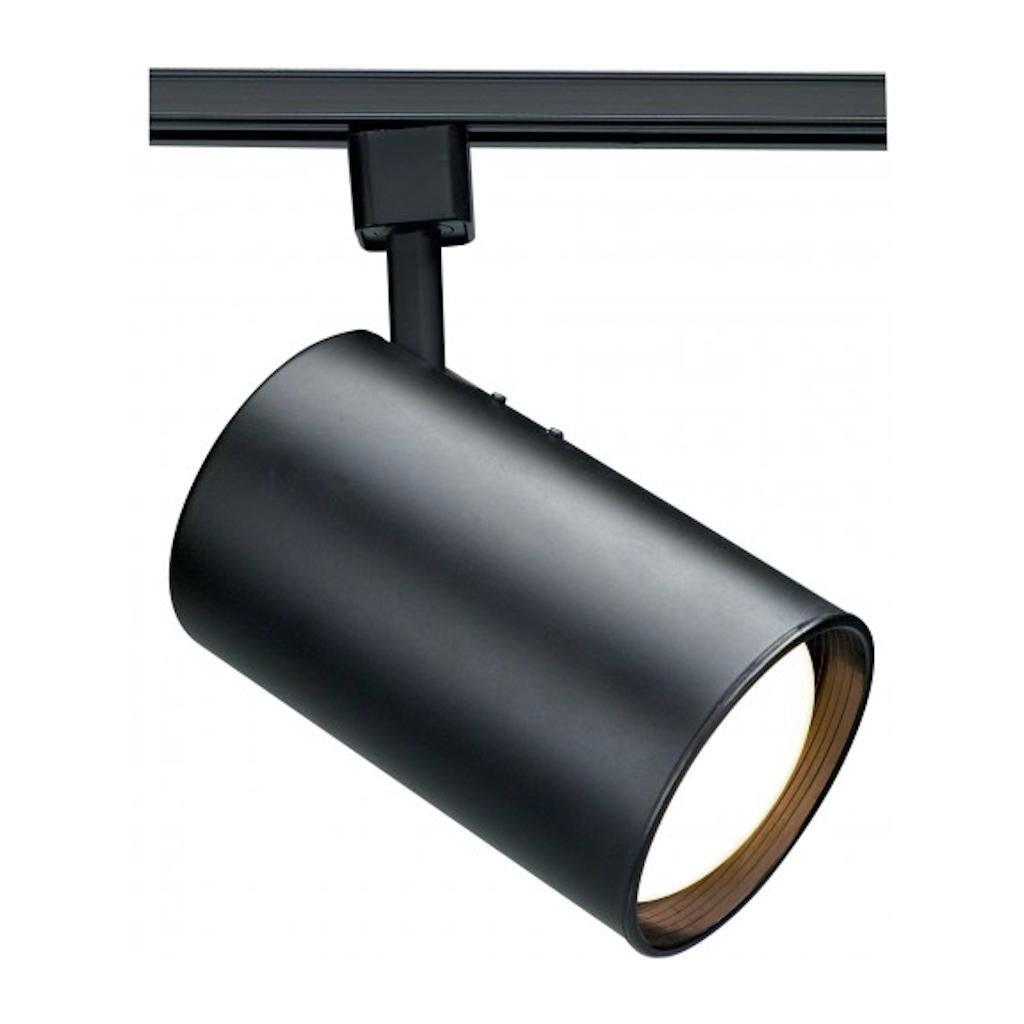 1 Light Black Straight Cylinder Track Lighting Head 1