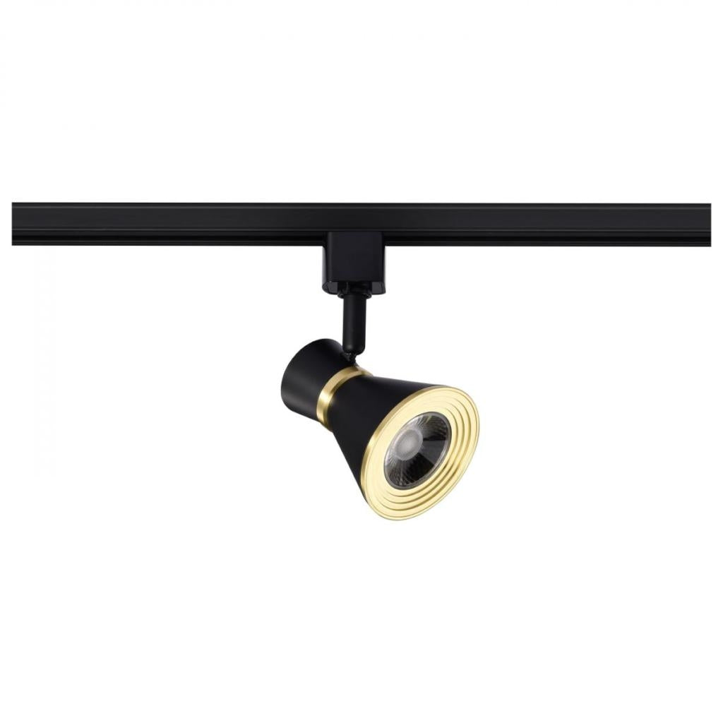 12 watt 120 volt 3000K Natural White Matte Black / Brushed Brass LED Track Head 1